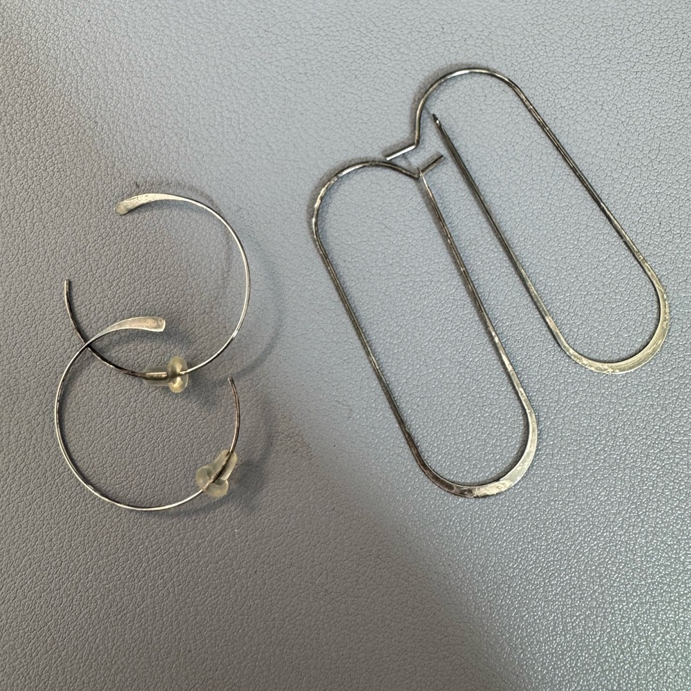 Elegant Silver Hoop Earrings - Picture 2 of 4